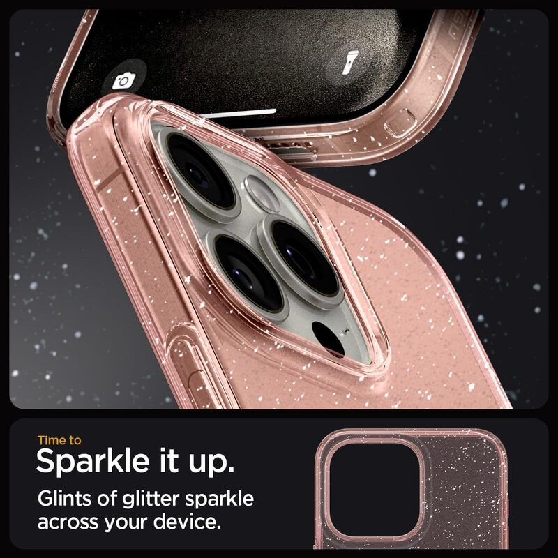 Spigen iPhone 15 Pro Max case cover Liquid Crystal Glitter - Rose Quartz